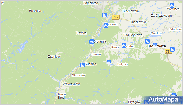mapa Janów gmina Przysucha, Janów gmina Przysucha na mapie Targeo