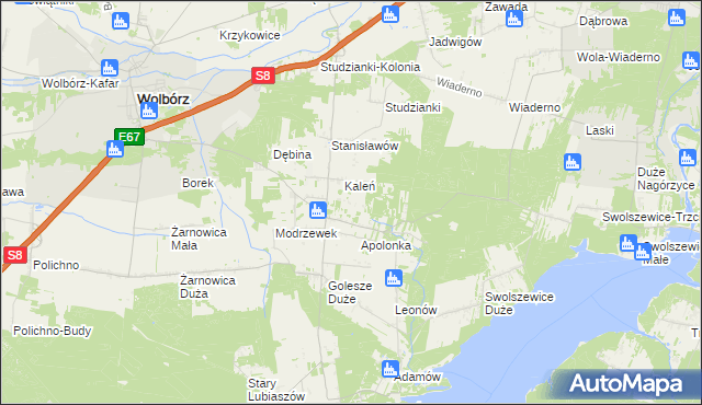 mapa Janów gmina Wolbórz, Janów gmina Wolbórz na mapie Targeo