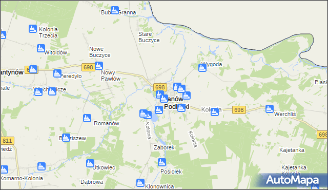 mapa Janów Podlaski, Janów Podlaski na mapie Targeo
