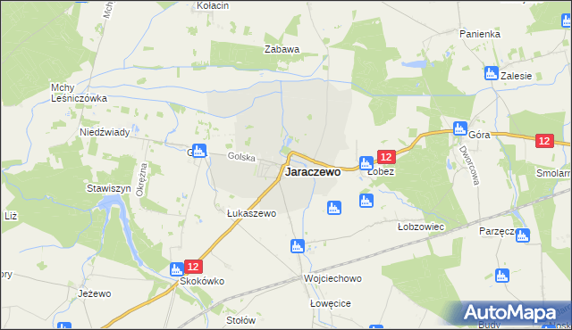 mapa Jaraczewo powiat jarociński, Jaraczewo powiat jarociński na mapie Targeo