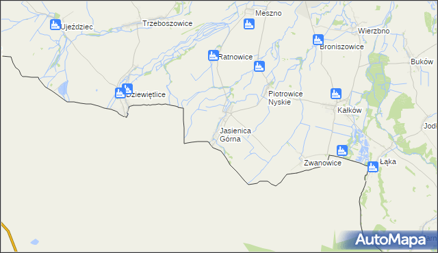 mapa Jasienica Górna, Jasienica Górna na mapie Targeo
