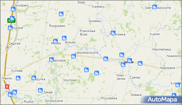 mapa Jasionowa Dolina, Jasionowa Dolina na mapie Targeo