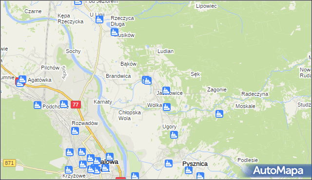 mapa Jastkowice, Jastkowice na mapie Targeo