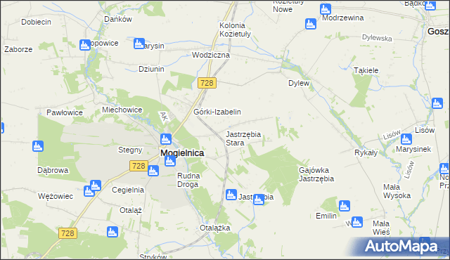 mapa Jastrzębia Stara, Jastrzębia Stara na mapie Targeo