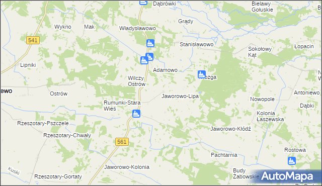mapa Jaworowo-Lipa, Jaworowo-Lipa na mapie Targeo