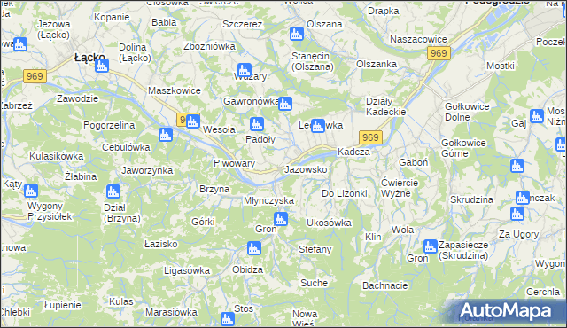 mapa Jazowsko, Jazowsko na mapie Targeo