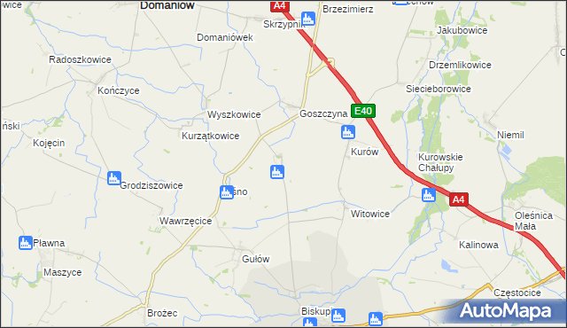 mapa Jędrzychowice gmina Wiązów, Jędrzychowice gmina Wiązów na mapie Targeo
