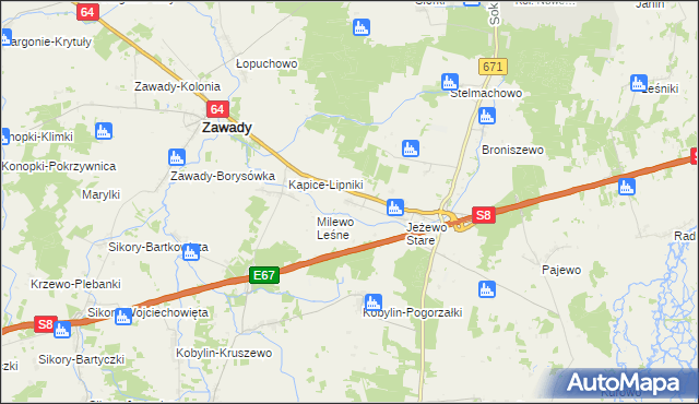 mapa Jeżewo Nowe, Jeżewo Nowe na mapie Targeo