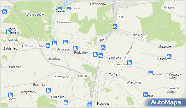 mapa Jeżów gmina Sędziszów, Jeżów gmina Sędziszów na mapie Targeo