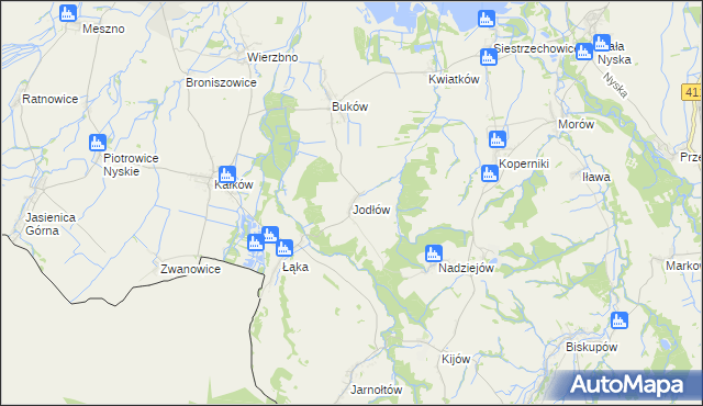 mapa Jodłów gmina Otmuchów, Jodłów gmina Otmuchów na mapie Targeo