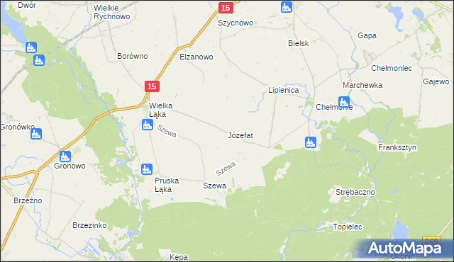mapa Józefat gmina Kowalewo Pomorskie, Józefat gmina Kowalewo Pomorskie na mapie Targeo