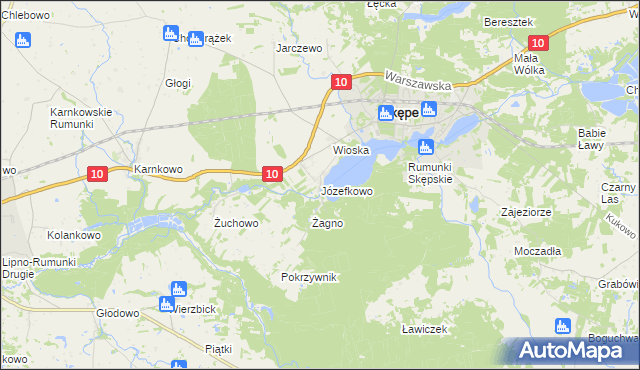 mapa Józefkowo gmina Skępe, Józefkowo gmina Skępe na mapie Targeo