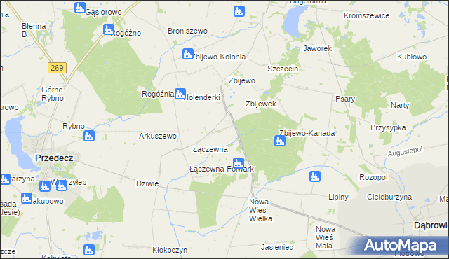 mapa Józefowo gmina Przedecz, Józefowo gmina Przedecz na mapie Targeo