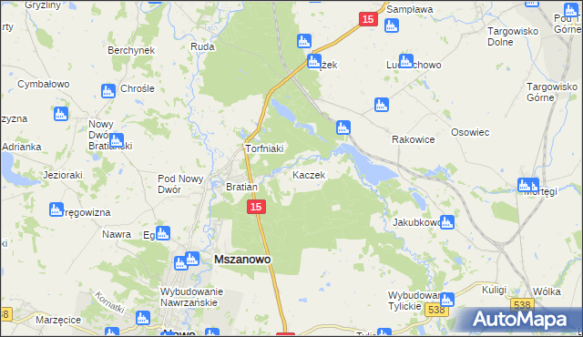 mapa Kaczek, Kaczek na mapie Targeo