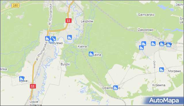 mapa Kalina gmina Kaczory, Kalina gmina Kaczory na mapie Targeo