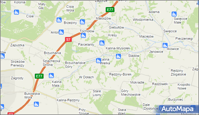 mapa Kalina Wielka, Kalina Wielka na mapie Targeo