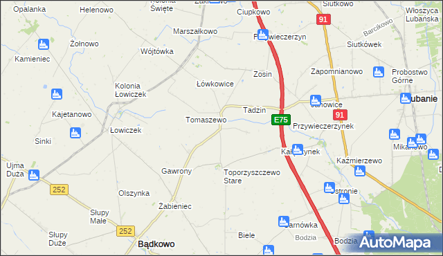 mapa Kalinowiec gmina Bądkowo, Kalinowiec gmina Bądkowo na mapie Targeo