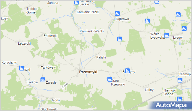 mapa Kaliski gmina Przesmyki, Kaliski gmina Przesmyki na mapie Targeo