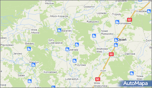 mapa Kałki gmina Ojrzeń, Kałki gmina Ojrzeń na mapie Targeo