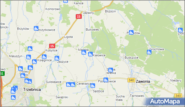 mapa Kałowice, Kałowice na mapie Targeo