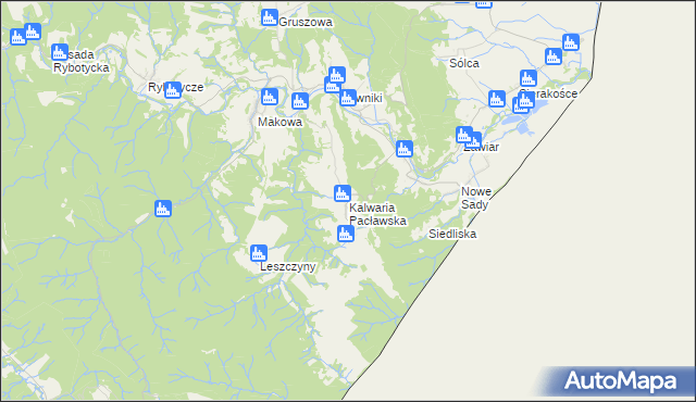 mapa Kalwaria Pacławska, Kalwaria Pacławska na mapie Targeo