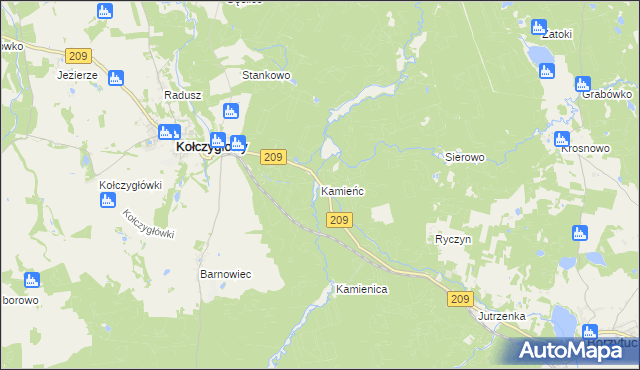 mapa Kamieńc, Kamieńc na mapie Targeo