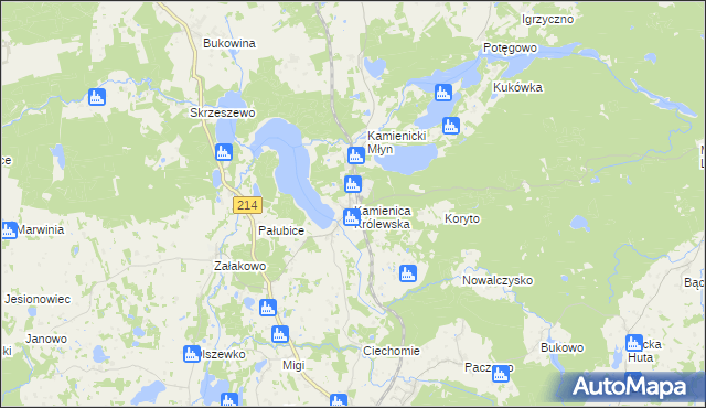 mapa Kamienica Królewska, Kamienica Królewska na mapie Targeo
