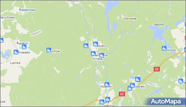 mapa Kamienna Knieja, Kamienna Knieja na mapie Targeo