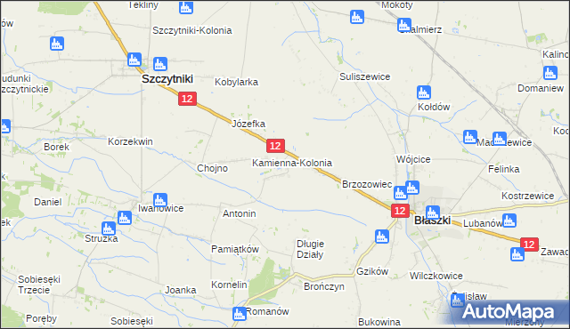 mapa Kamienna-Wieś, Kamienna-Wieś na mapie Targeo