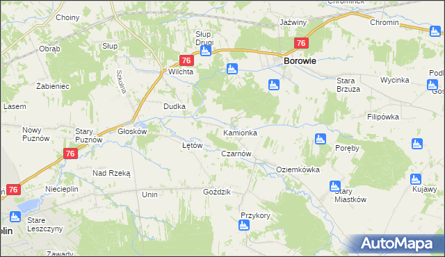 mapa Kamionka gmina Borowie, Kamionka gmina Borowie na mapie Targeo