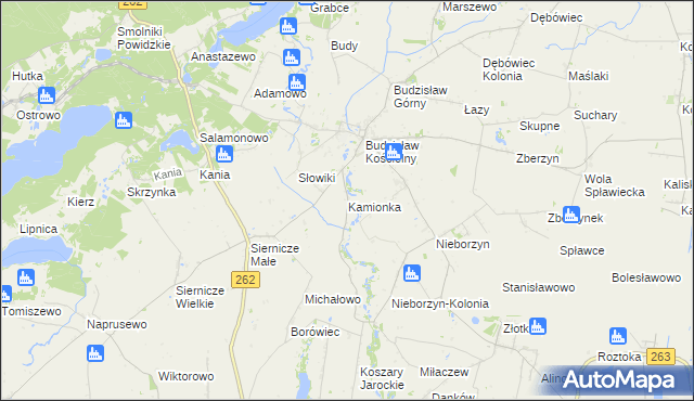 mapa Kamionka gmina Kleczew, Kamionka gmina Kleczew na mapie Targeo