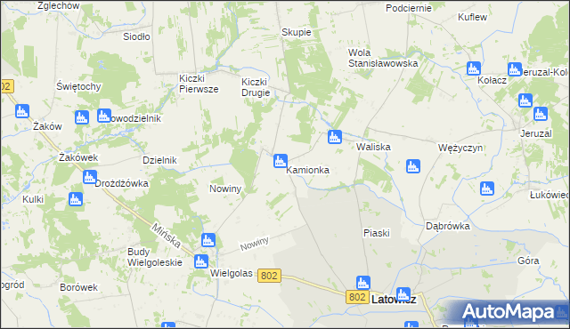 mapa Kamionka gmina Latowicz, Kamionka gmina Latowicz na mapie Targeo