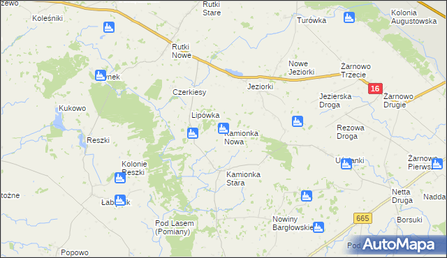 mapa Kamionka Nowa, Kamionka Nowa na mapie Targeo