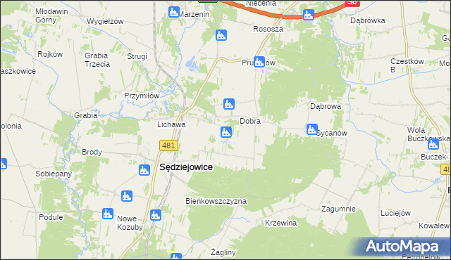 mapa Kamostek, Kamostek na mapie Targeo