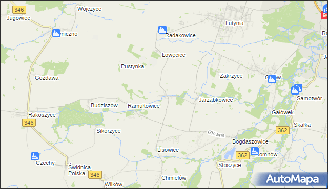 mapa Karczyce, Karczyce na mapie Targeo