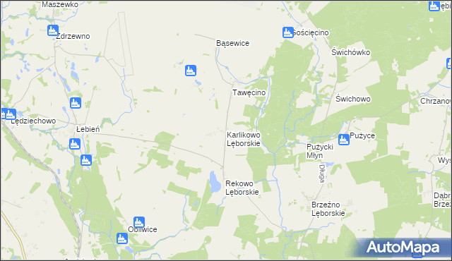 mapa Karlikowo Lęborskie, Karlikowo Lęborskie na mapie Targeo