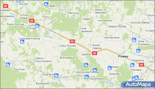 mapa Karolew gmina Pniewy, Karolew gmina Pniewy na mapie Targeo