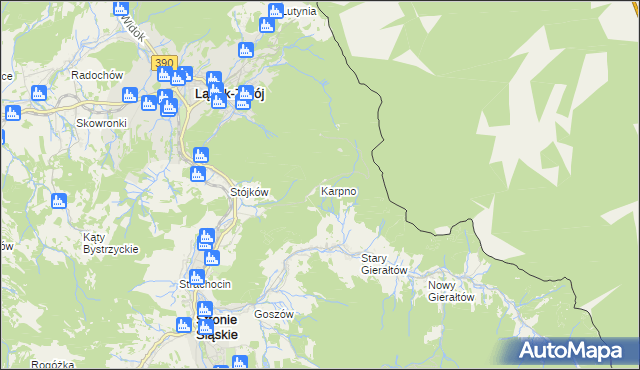 mapa Karpno gmina Lądek-Zdrój, Karpno gmina Lądek-Zdrój na mapie Targeo