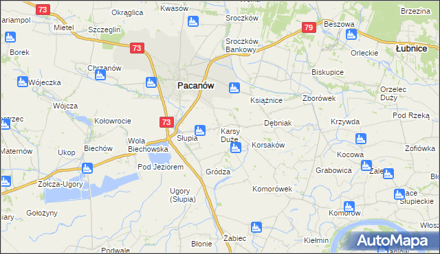 mapa Karsy Duże, Karsy Duże na mapie Targeo