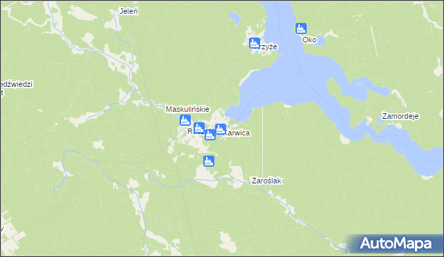 mapa Karwica gmina Ruciane-Nida, Karwica gmina Ruciane-Nida na mapie Targeo