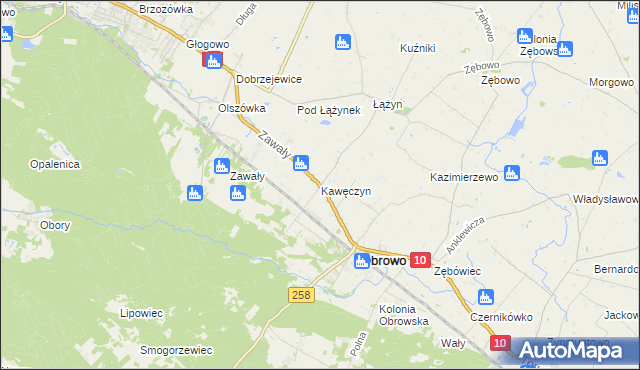 mapa Kawęczyn gmina Obrowo, Kawęczyn gmina Obrowo na mapie Targeo