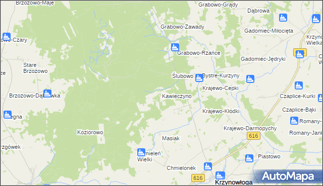 mapa Kawieczyno, Kawieczyno na mapie Targeo