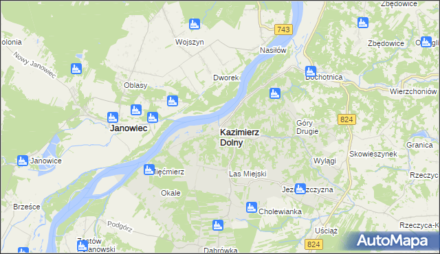 mapa Kazimierz Dolny, Kazimierz Dolny na mapie Targeo