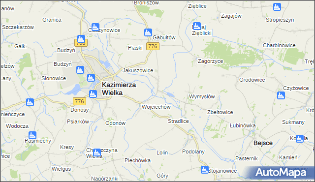 mapa Kazimierza Mała, Kazimierza Mała na mapie Targeo