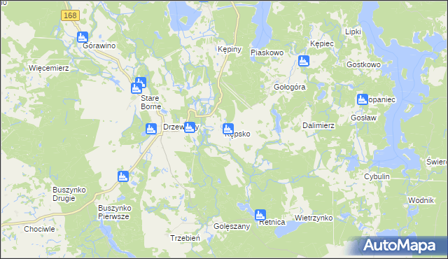mapa Kępsko gmina Bobolice, Kępsko gmina Bobolice na mapie Targeo
