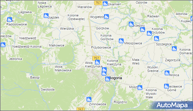 mapa Kiełczyna, Kiełczyna na mapie Targeo