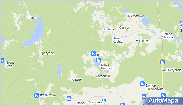 mapa Kiełpin gmina Konarzyny, Kiełpin gmina Konarzyny na mapie Targeo