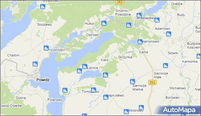 mapa Kierz gmina Ostrowite, Kierz gmina Ostrowite na mapie Targeo