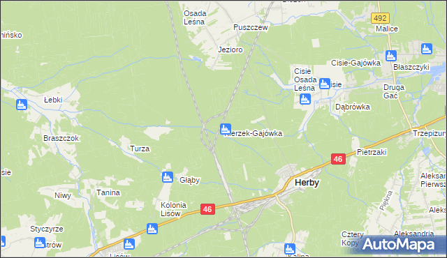 mapa Kierzek-Gajówka, Kierzek-Gajówka na mapie Targeo