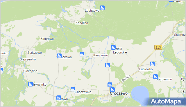 mapa Kierzkowo gmina Choczewo, Kierzkowo gmina Choczewo na mapie Targeo